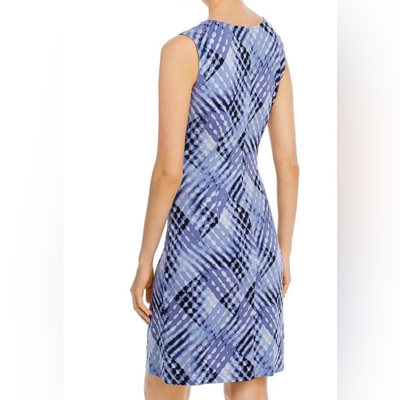 Nic + Zoe Blue Multi Knot-Front V-Neck Pullover Dress Size 3X MSRP $188 - Picture 2 of 6